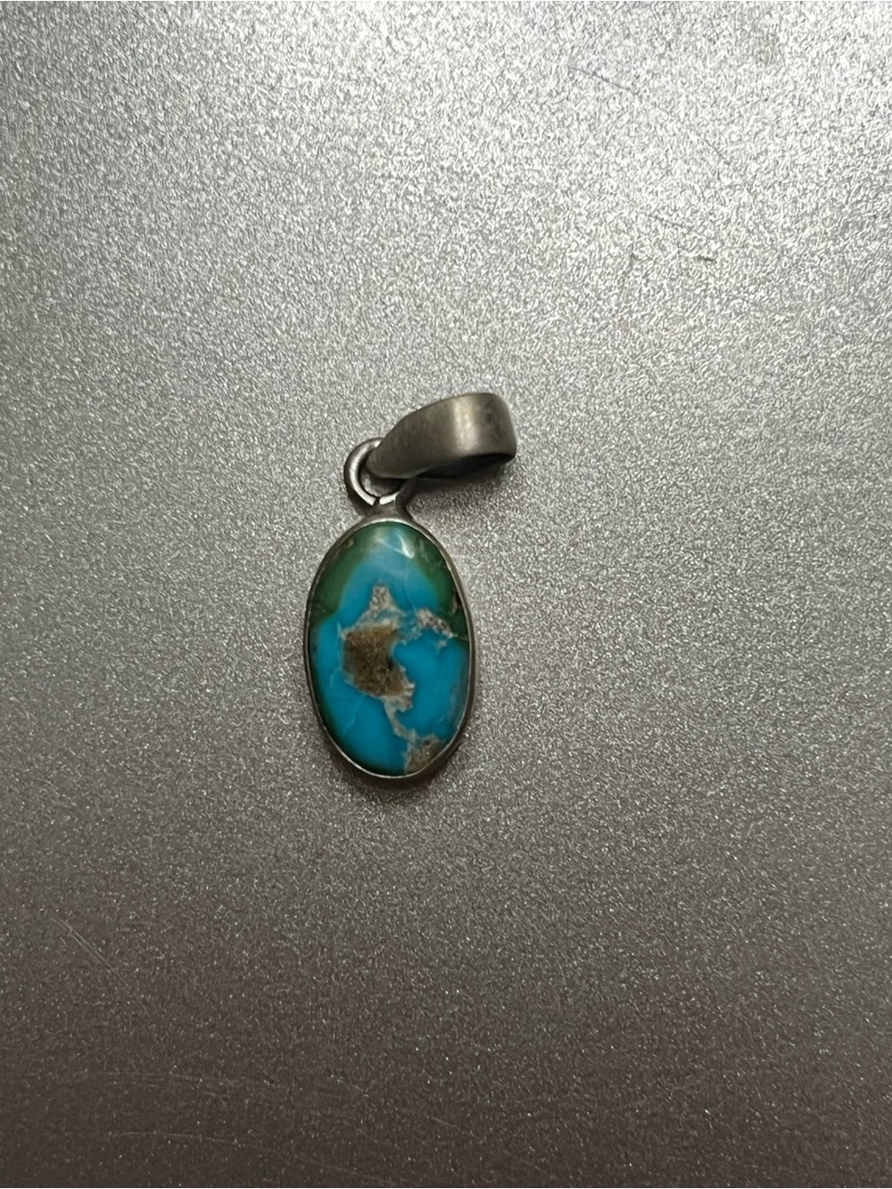 Danity Sonoran Gold Turquoise Oval Stone Pendant Sterling Silver